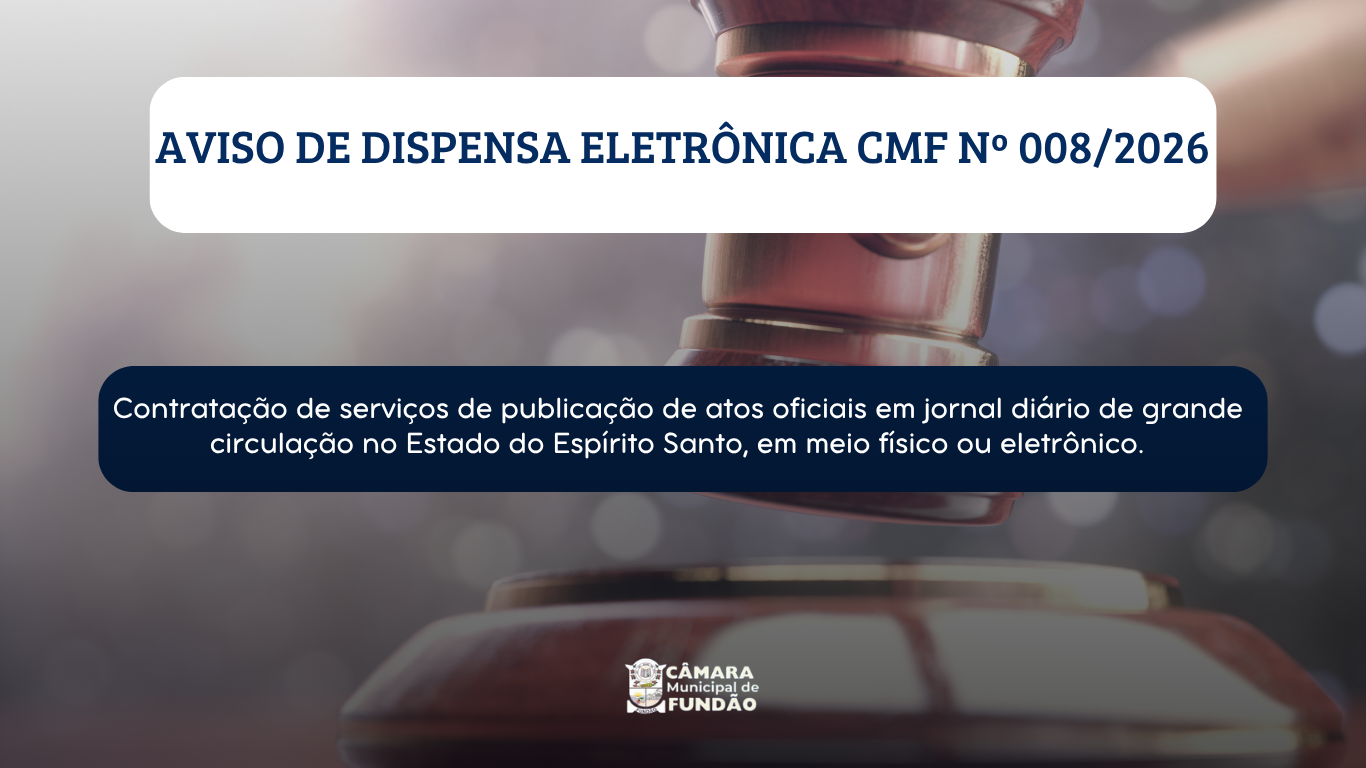AVISO DE PUBLICAÇÃO DO EDITAL   DISPENSA ELETRÔNICA CMF Nº 08/2026